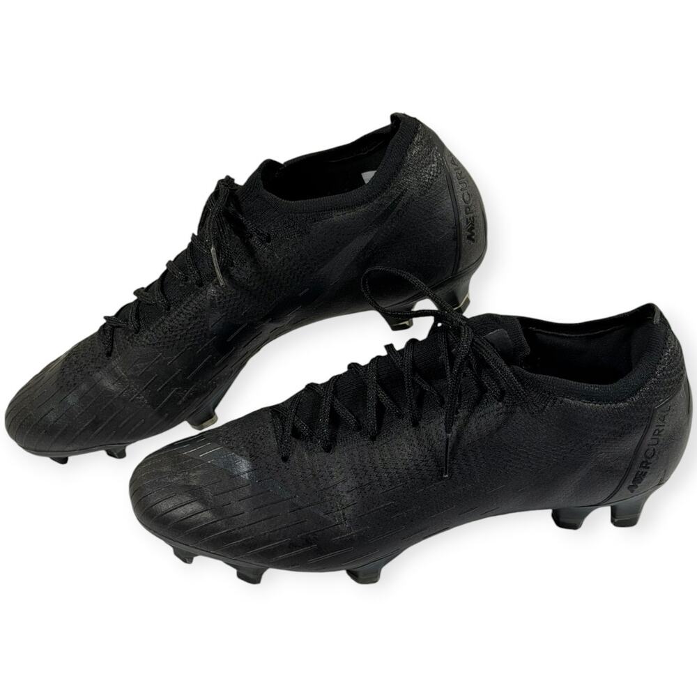 Nike Mercurial Vapor 12 Elite Blackout Soccer Cleats, AH7380-001, Men's 9.5